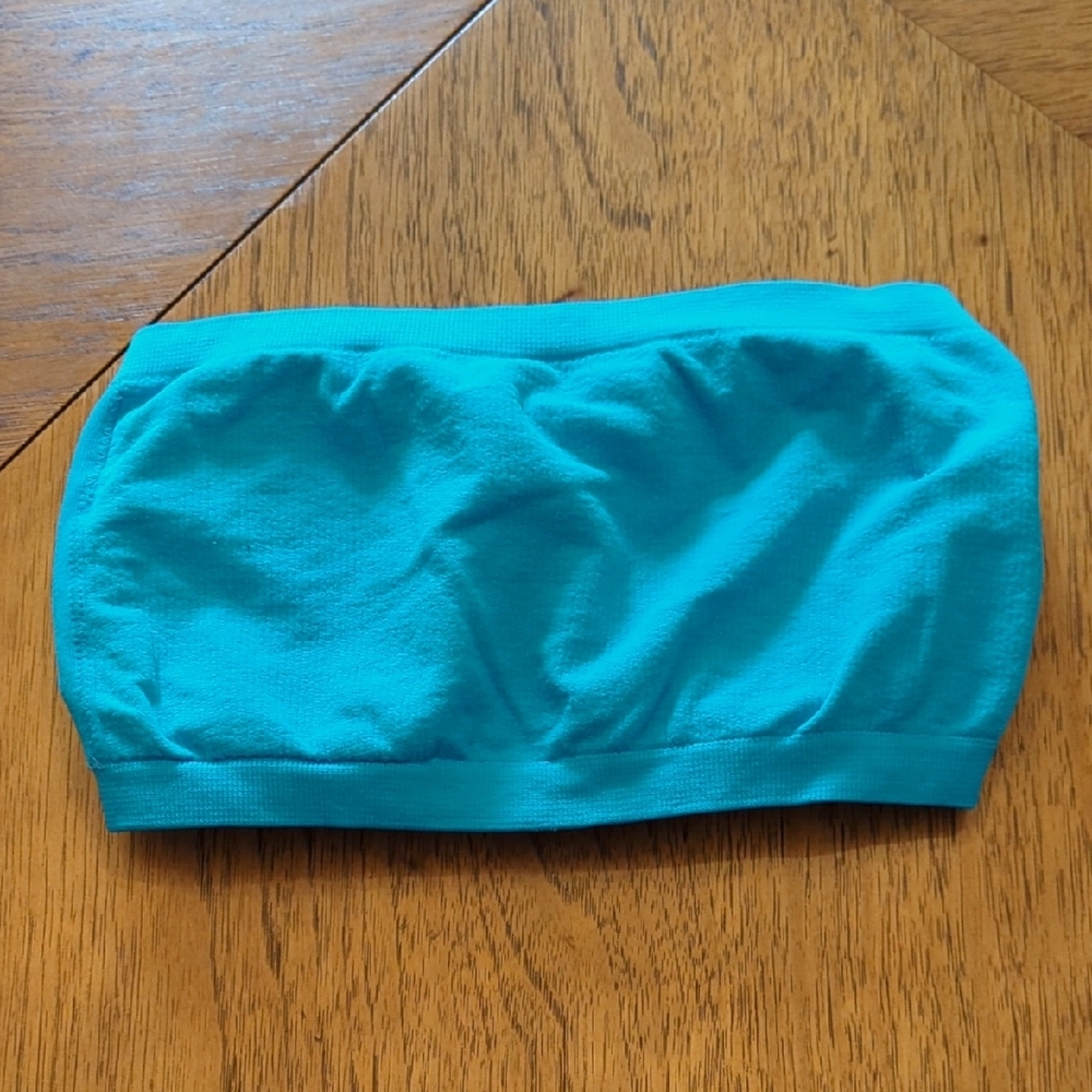 Blue Padded Bandeau Bra - Picture 2 of 4